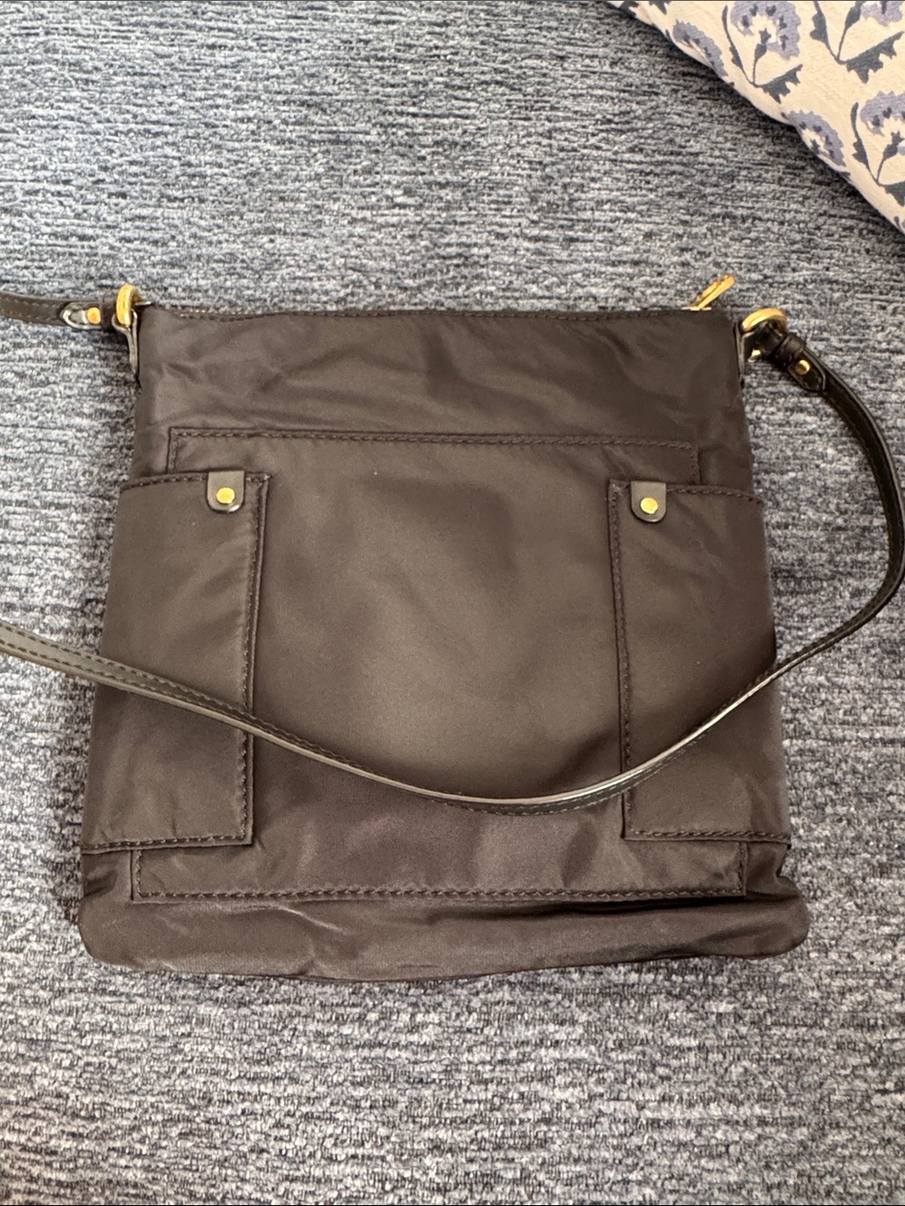 Marc By Marc Jacobs Black Nylon Messenger Crossbody with Gold Accents - Picture 5 of 6